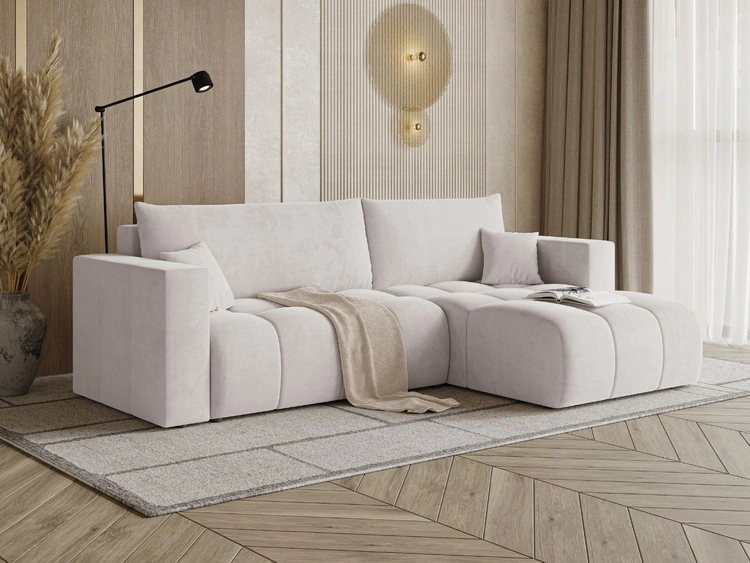 Ecksofa L-Form mit Schlaffunktion und Bettkasten Neva Grau