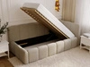 Jugendbett Einzelbett mit Bettkasten und Lattenrost 90x200 Cloud One Dunkelbeige Bouclé-Stoff 