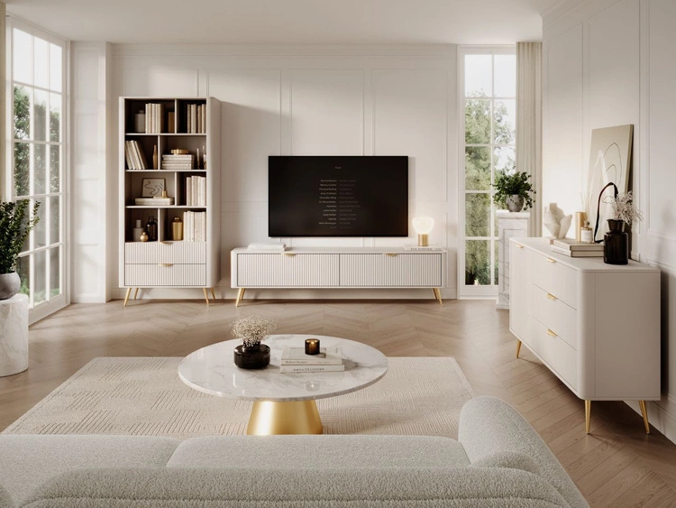 Kommode mit Türe und Schubladen Latina Beige