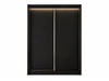 Schiebetürenschrank 150 cm mit LED-Beleuchtung Diano Schwarz