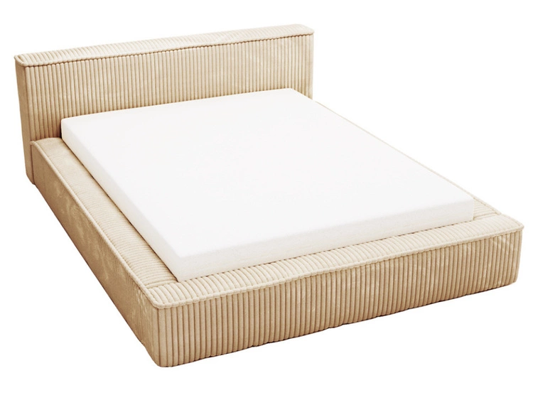 Polsterbett mit Bettkasten und Lattenrost 140x200 Lago Beige