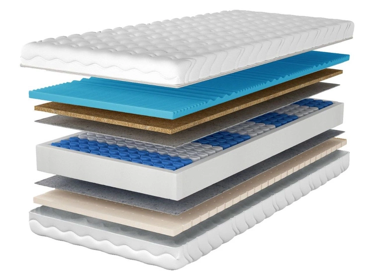 Taschenfederkernmatratze mit profiliertem Schaumstoff, Kokosmatte und Latex Tivo 140x200
