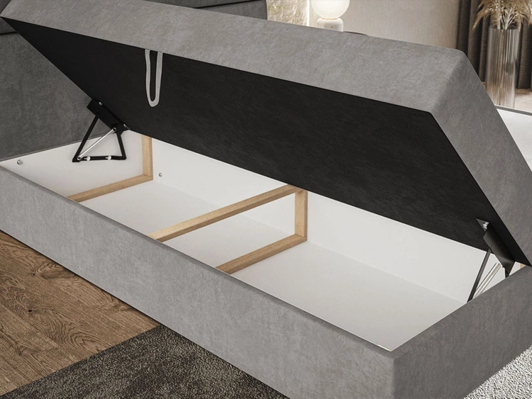 Boxspringbett mit Bettkasten 180x200 Hera Dunkelgrau