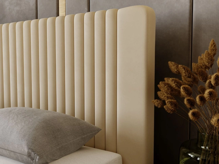 Polsterbett mit Bettkasten und Lattenrost 120x200 Malmo Beige