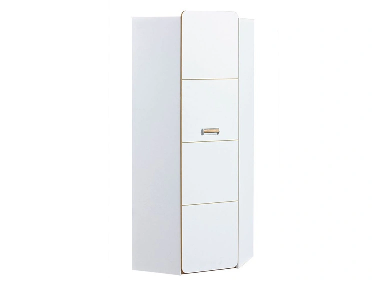 Eckkleiderschrank mit einer Tür für ein Jugendzimmer Lindo Weiß, Nash Eiche
