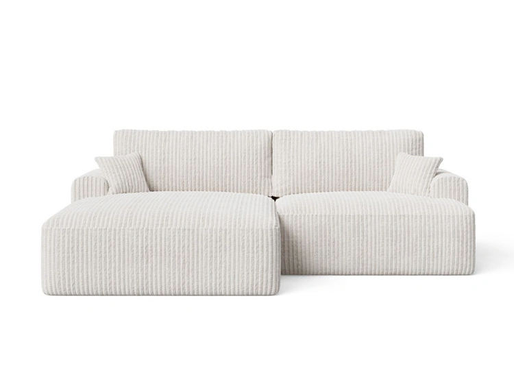 Ecksofa L-Form mit Schlaffunktion und Bettkasten Serene Links Creme