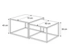 Couchtisch Asumi mit verchromtem Gestell und transparenter Glasplatte 39x45