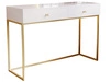 Schminktisch mit Schubladen Belleza Weiß Hochglanz Gold Frame
