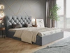 Polsterbett mit Bettkasten und Lattenrost 180x200 Selva Hellgrau