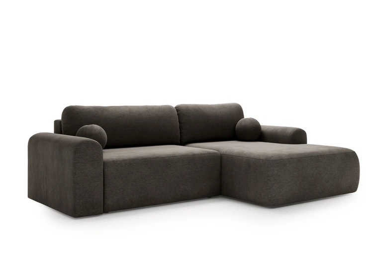 Ecksofa L-Form mit Schlaffunktion und Bettkasten Savana Rechts Grau