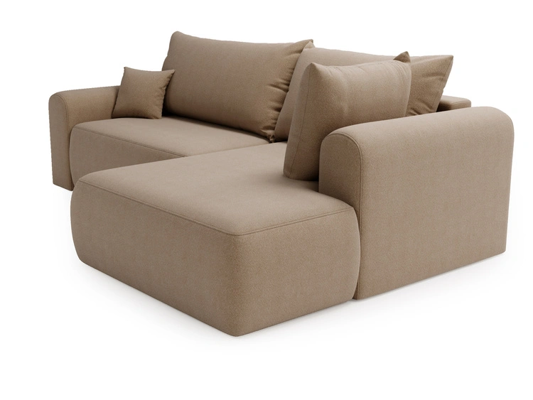 Ecksofa L-Form mit Schlaffunktion und Bettkasten Savana Bis Braun