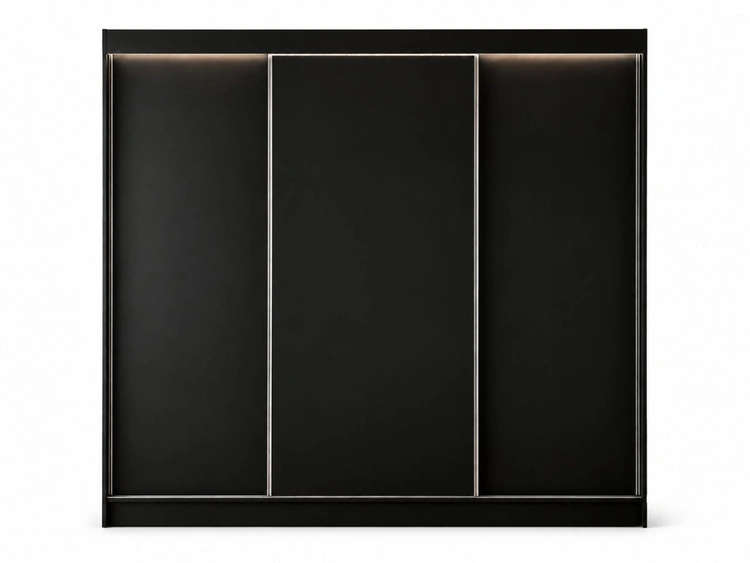 Schiebetürenschrank 250 cm mit LED-Beleuchtung Diano Schwarz