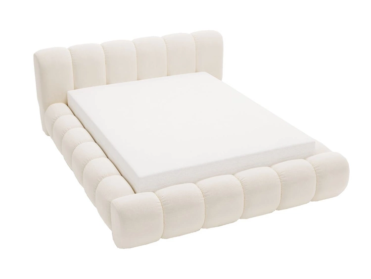 Polsterbett mit Bettkasten und Lattenrost 140x200 Doria Creme