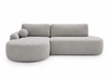 Ecksofa L-Form Links mit Schlaffunktion und Bettkasten Aurio O Grau