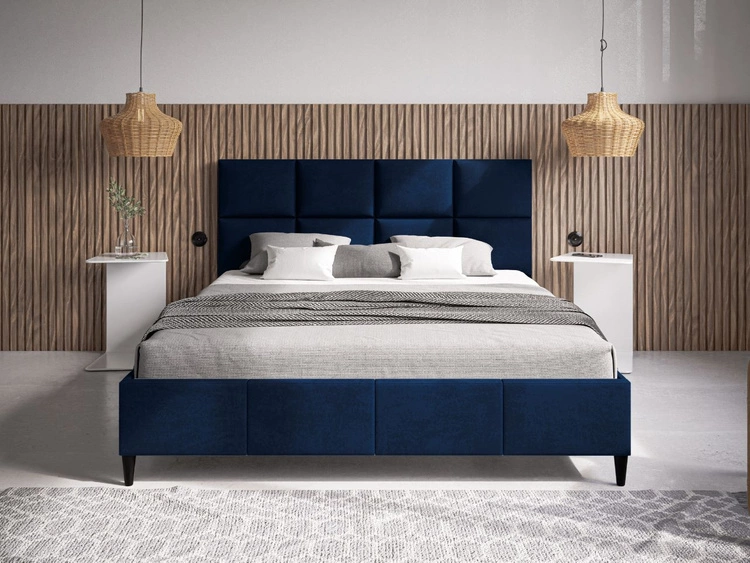 Polsterbett mit Lattenrost 180x200 Luxe Dunkelblau