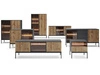 Nachtschrank mit Schublade und Led Deo Schwarz, Eiche Wotan