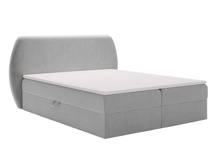 Boxspringbett mit Bettkasten 140x200 Bogota Hellgrau