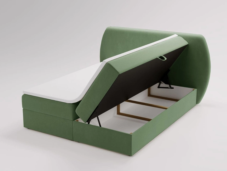 Boxspringbett mit Bettkasten 160x200 Bogota Grün