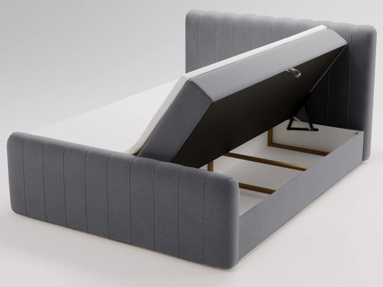 Boxspringbett mit Bettkasten 140x200 Osteno Dunkelgrau