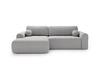 Ecksofa L-Form mit Schlaffunktion und Bettkasten Savana Links Bouclé-Stoff Grau