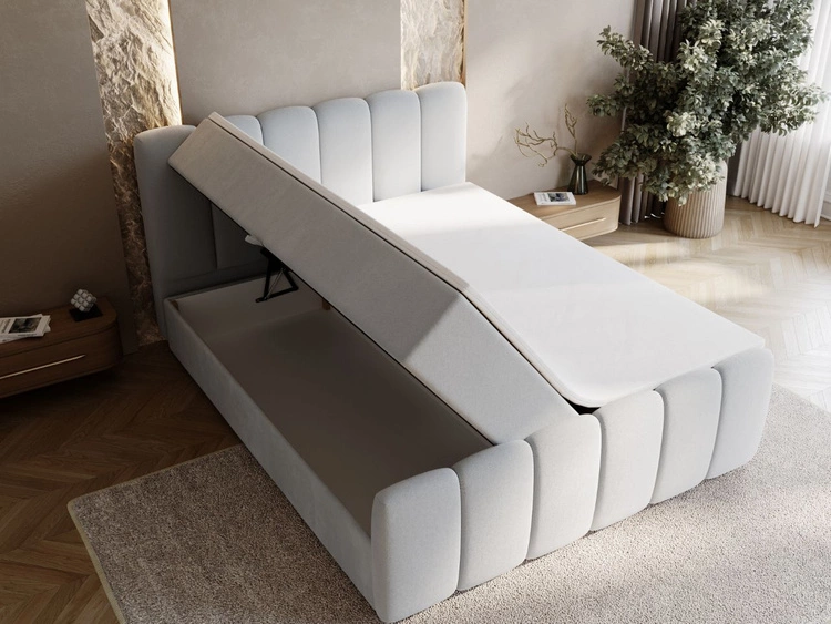 Boxspringbett mit Bettkasten 160x200 Cloud Grau