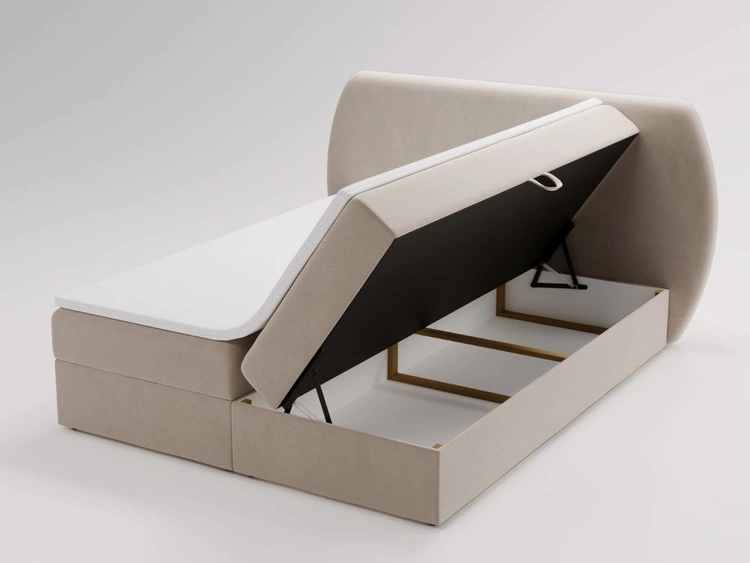 Boxspringbett mit Bettkasten 140x200 Bogota Beige