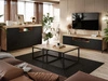 Wohnzimmer-Set im Loft-Stil Asumi Schwarz und Eiche Wotan