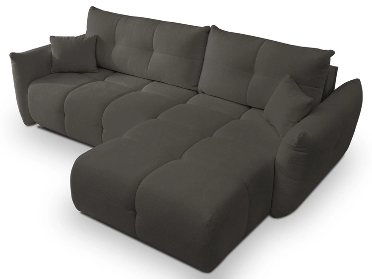 Ecksofa L-Form mit Schlaffunktion und Bettkasten Bene Schwarz