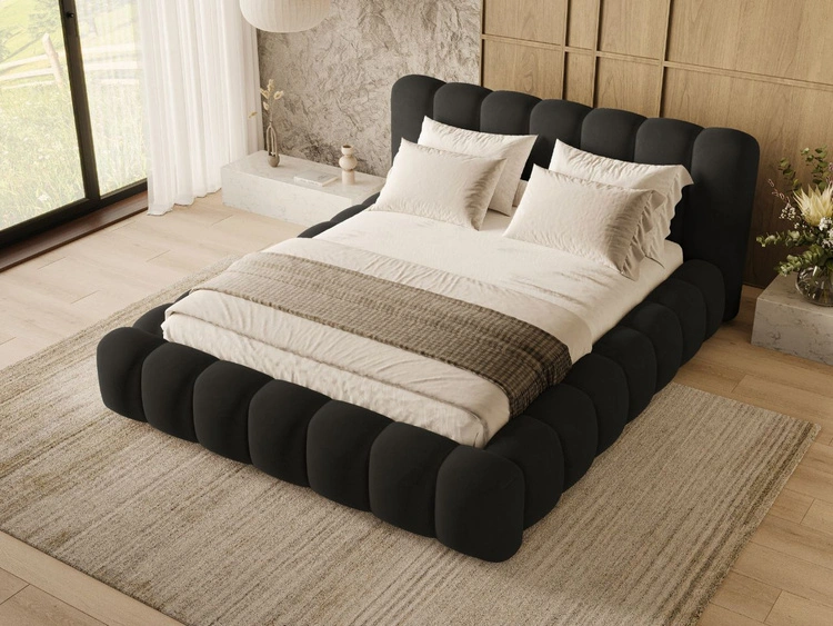 Polsterbett mit Bettkasten und Lattenrost 120x200 Averia Schwarz