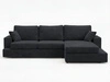Ecksofa L-Form fürs Wohnzimmer Nesto Rechts Schwarz