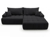 Ecksofa L-Form mit Schlaffunktion und Bettkasten Tulio Rechts Schwarz