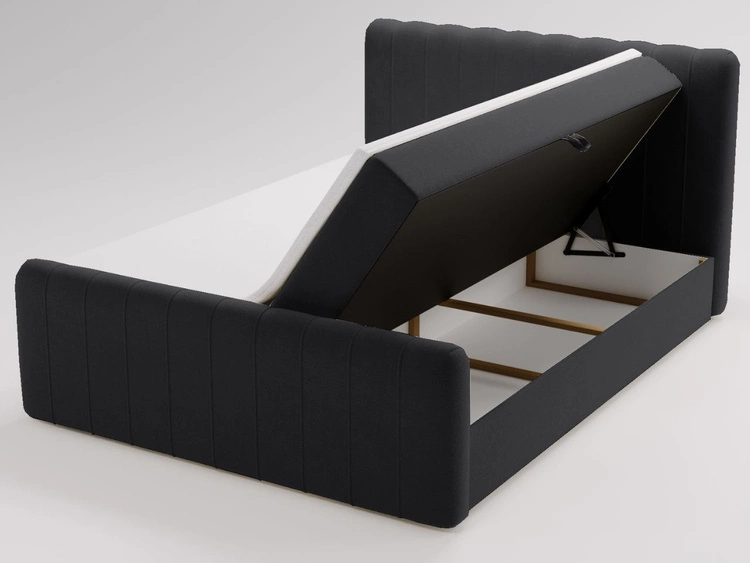 Boxspringbett mit Bettkasten 120x200 Osteno Schwarz