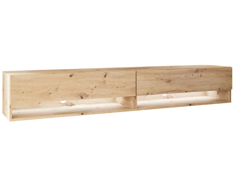 Hänge TV-Schrank 180 cm für Wohnzimmer mit LED-Beleuchtung Aurelie Artisan Eiche