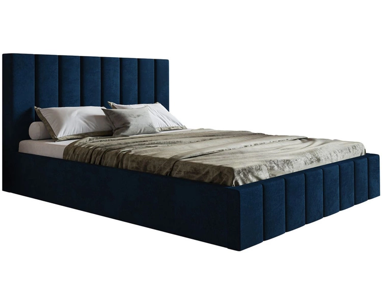 Polsterbett mit Bettkasten und Lattenrost 140x200 Siena Dunkelblau