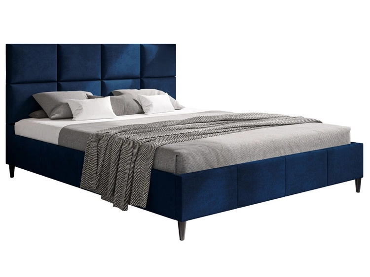 Polsterbett mit Lattenrost 140x200 Luxe Dunkelblau