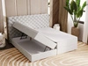 Boxspringbett mit Bettkasten 160x200 Bergamo Hellgrau