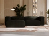 Ecksofa L-Form Links Moderne Cord Ecksofa Landi Schwarz
