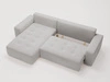 Ecksofa L-Form Links mit Schlaffunktion und Bettkasten Portland Hellgrau