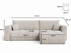Ecksofa L-Form mit Schlaffunktion und Bettkasten Neva Dunkelgrau