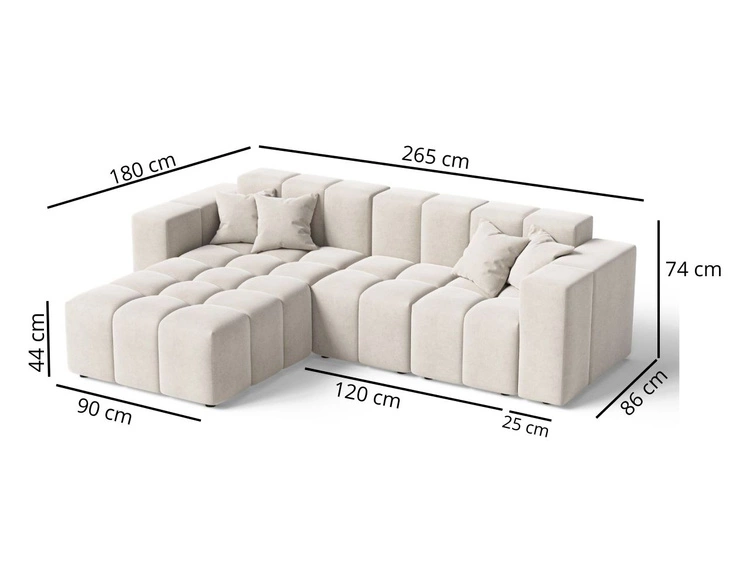 Ecksofa L-Form Links Moderne Ecksofa Loopo Grau