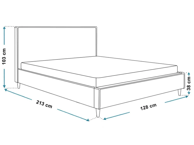 Polsterbett mit Lattenrost 120x200 Grenada Creme
