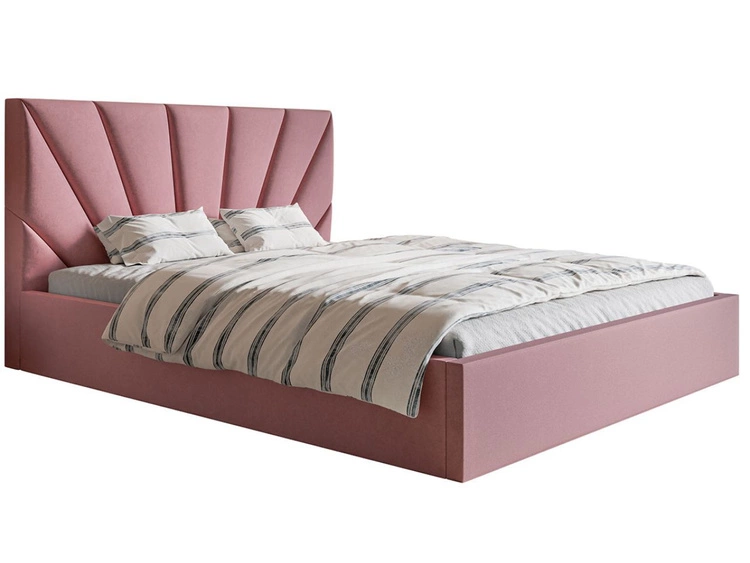 Polsterbett mit Bettkasten und Lattenrost 140x200 Orlo Rosa