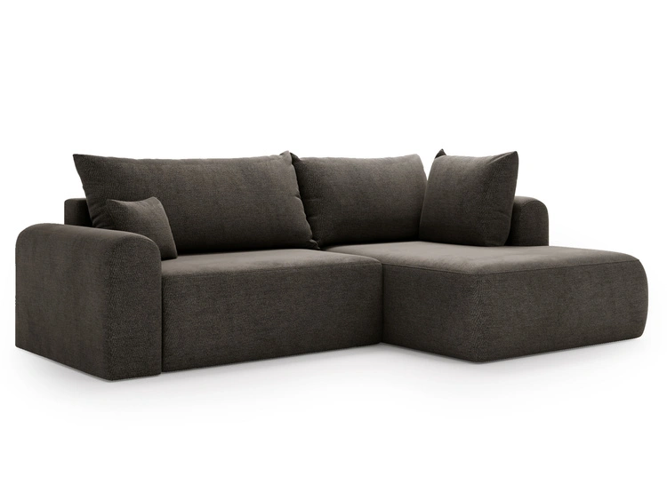 Ecksofa L-Form mit Schlaffunktion und Bettkasten Savana Bis Grau