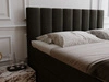 Boxspringbett mit Bettkasten 140x200 Mocca Dunkelgrau