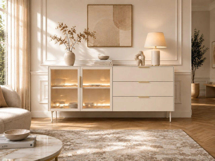 Kommode mit Türen und Schubladen Lumina Kaschmir