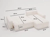 Ecksofa L-Form Rechts mit Schlaffunktion und Bettkasten Portland Grau