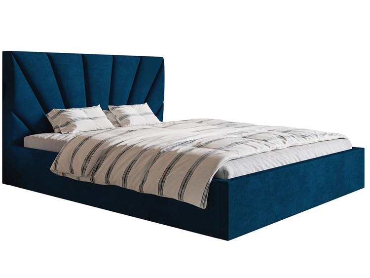 Polsterbett mit Bettkasten und Lattenrost 120x200 Orlo Dunkelblau