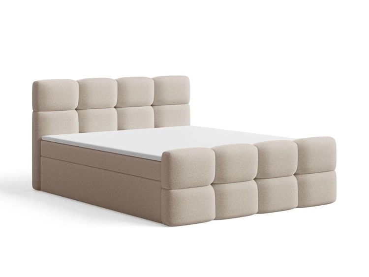 Boxspringbett mit Bettkasten 140x200 Rivon Beige