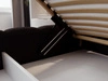 Polsterbett mit Bettkasten und Lattenrost 200x200 Modo aus Bouclé-Stoff Schwarz