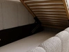 Jugendbett Einzelbett mit Bettkasten und Lattenrost 90x200 Cloud One Grau Bouclé-Stoff 